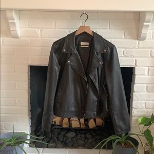 Faux Leather Moto Style Jacket